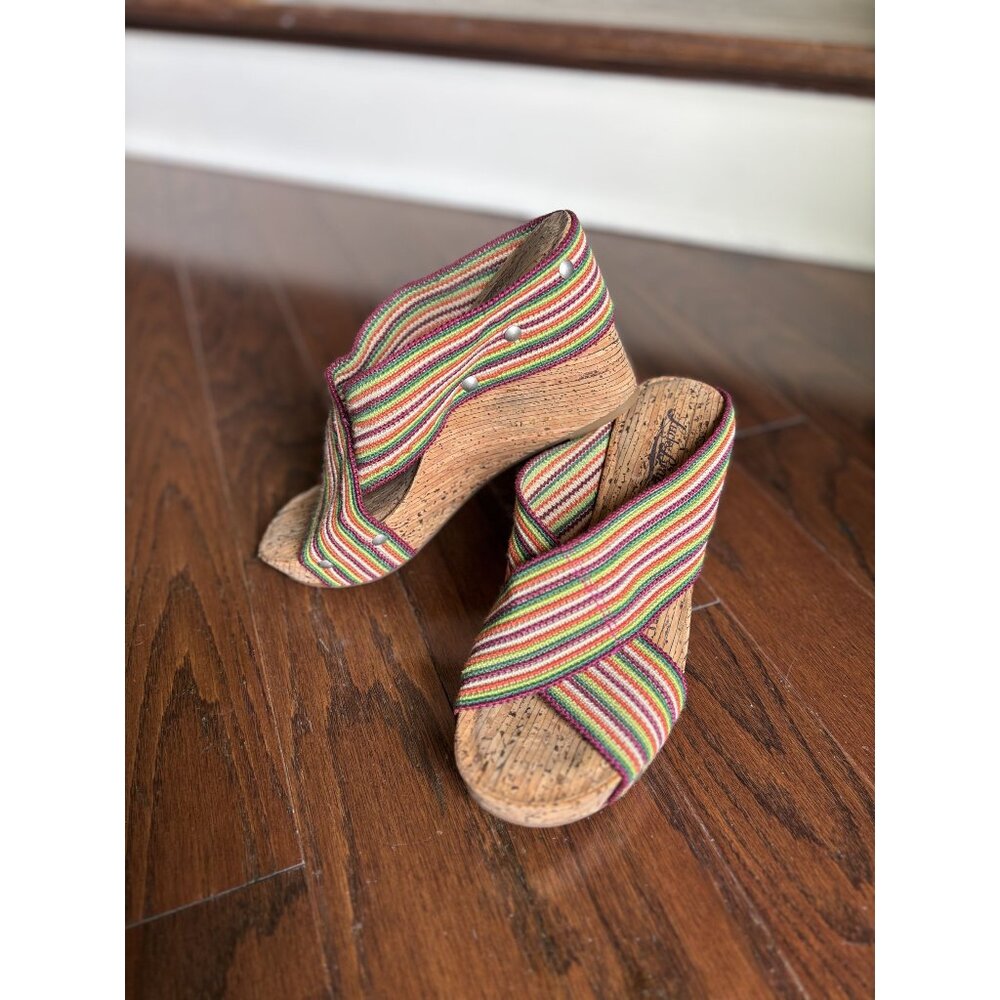 Lucky Brand Miller 2 Cork Wedge Sandals Size 6